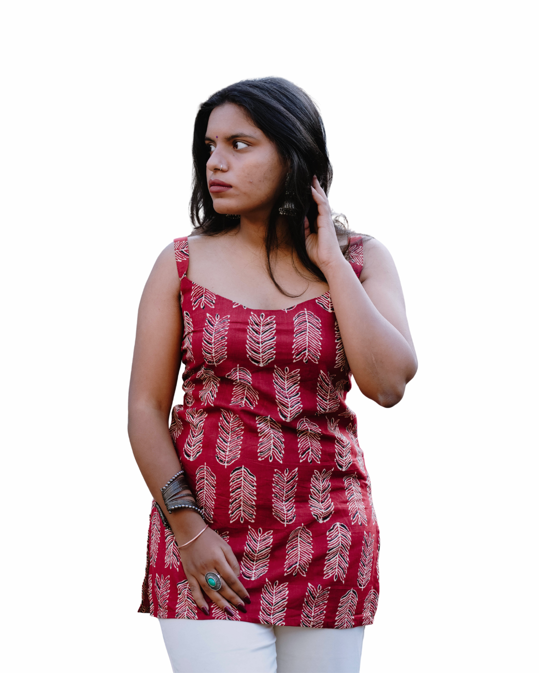 Aira Red Cotton Tunic